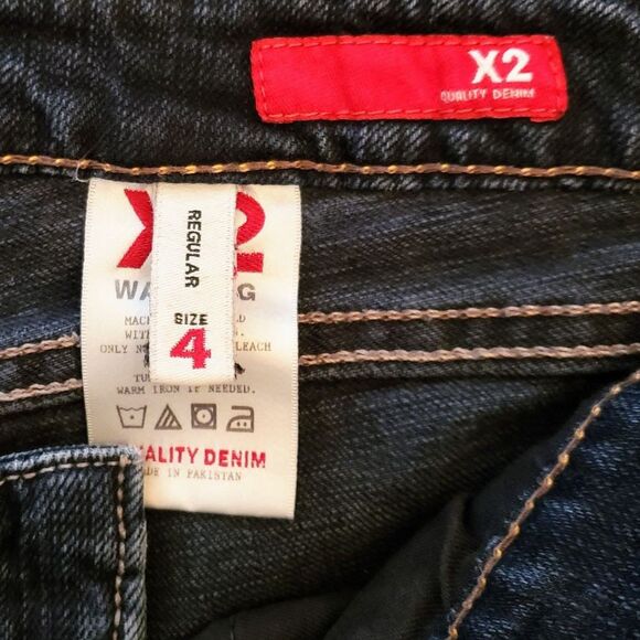 X2 Quality Denim Women Low Rise Straight Leg Jeans Dark Blue Regular 4 - Picture 6 of 8
